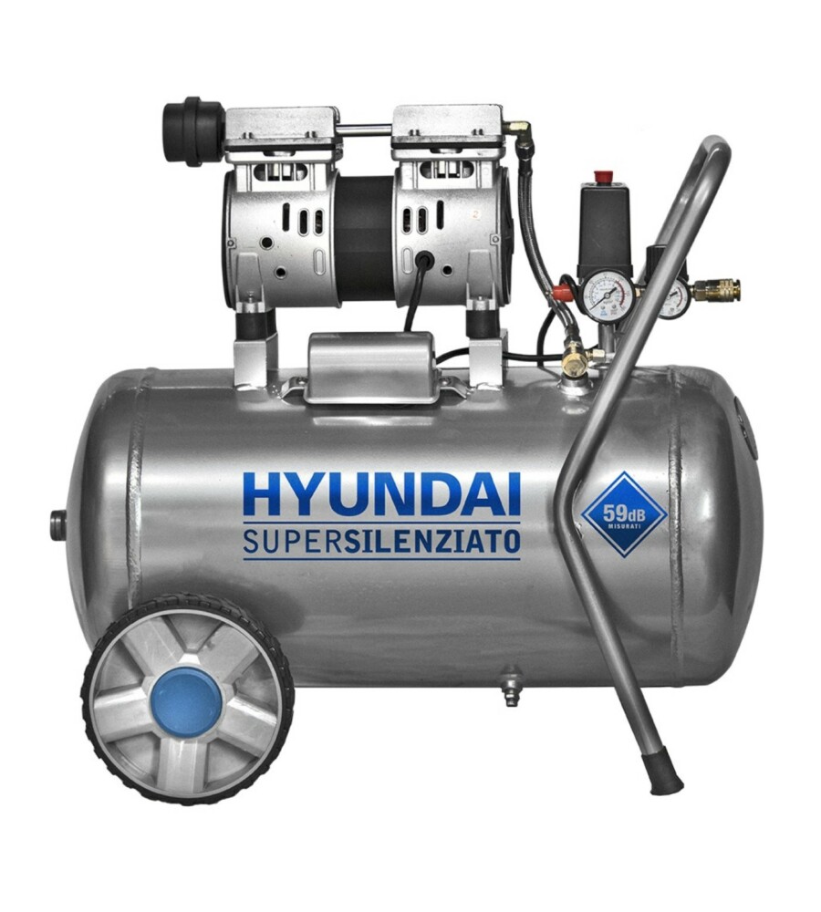 Compressore D'aria Supersilenziato Hyundai - 59 Db Da 50 Litri in