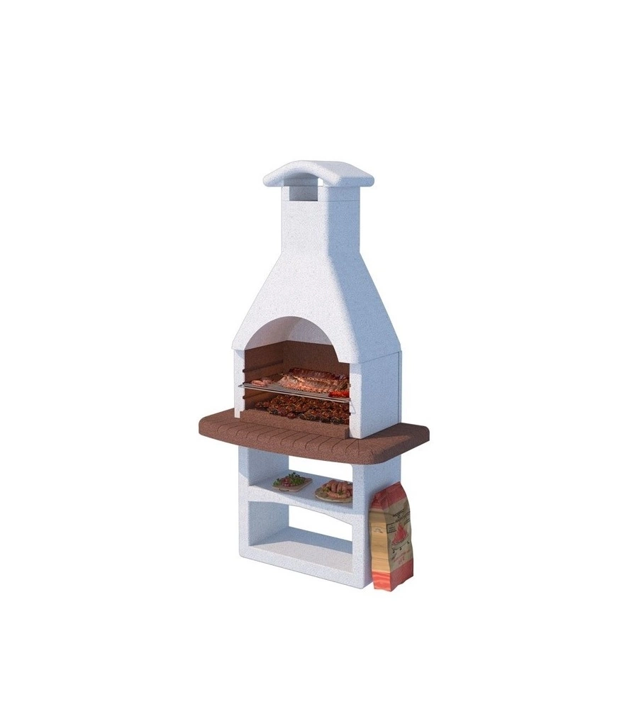 Barbecue a carbonella in cemento linea vz "madrid" 90x45x212 cm