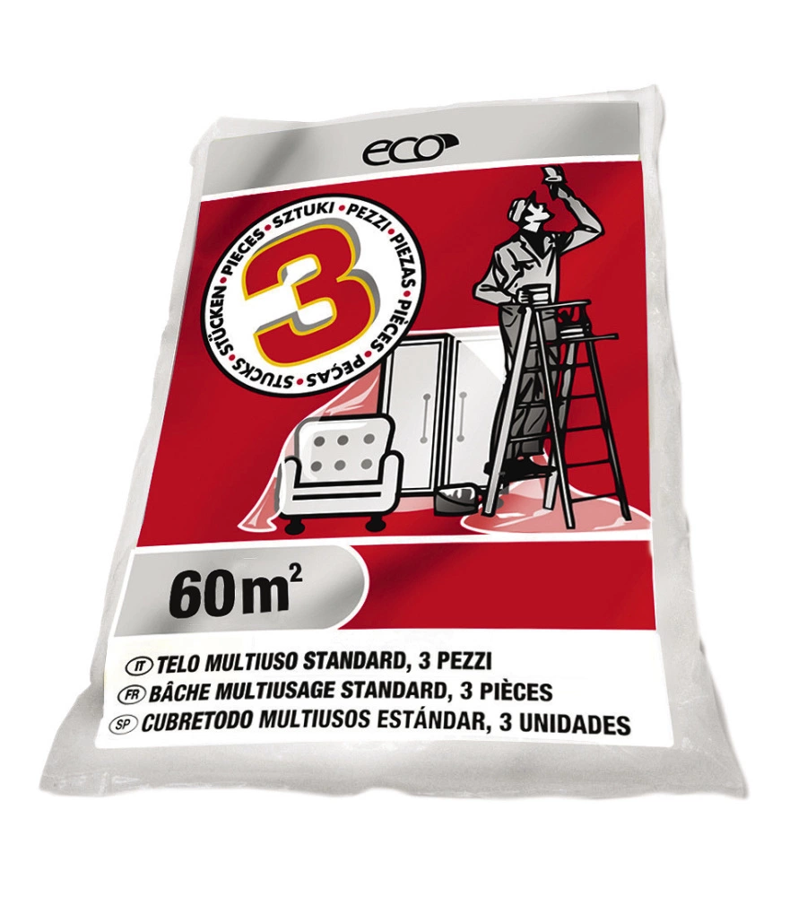Set 3 teli di protezione per pittura "ultra fine" 4x5 mt