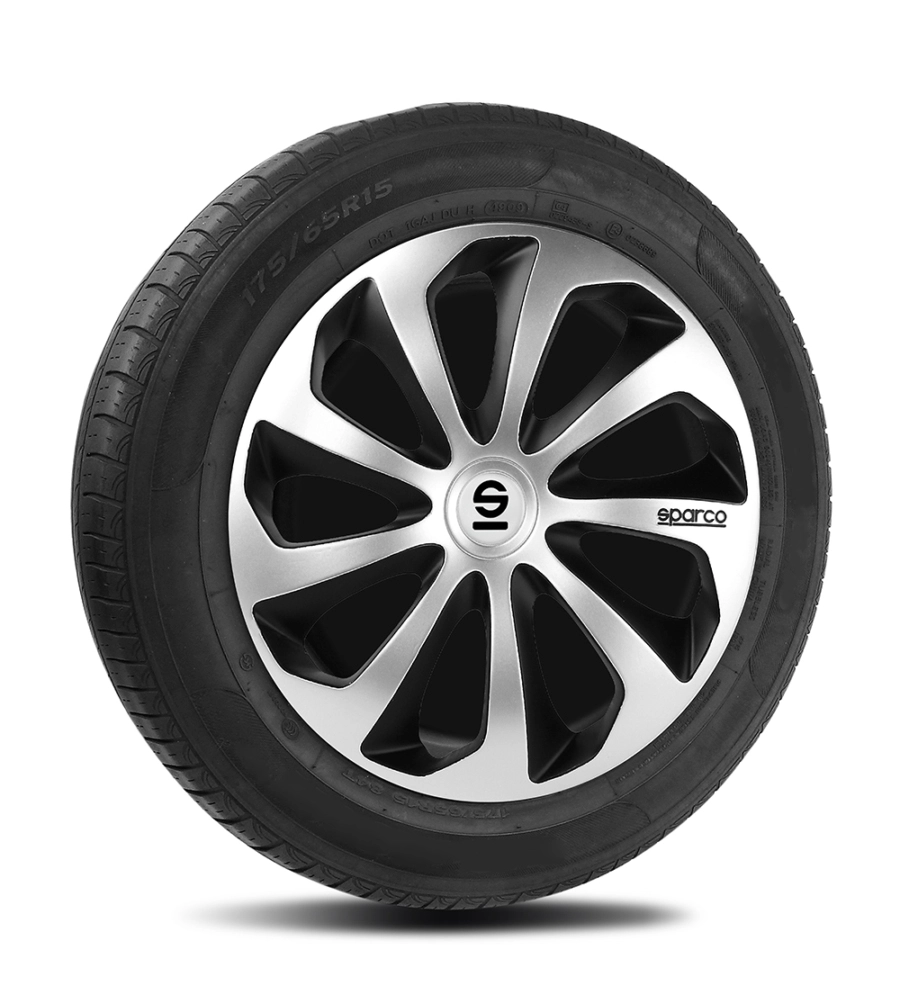 Set 4 Copricerchi J-Tec 17 Pollici, Argento/nero, In ABS, Per Ruote In Acciaio, Facile Installazione