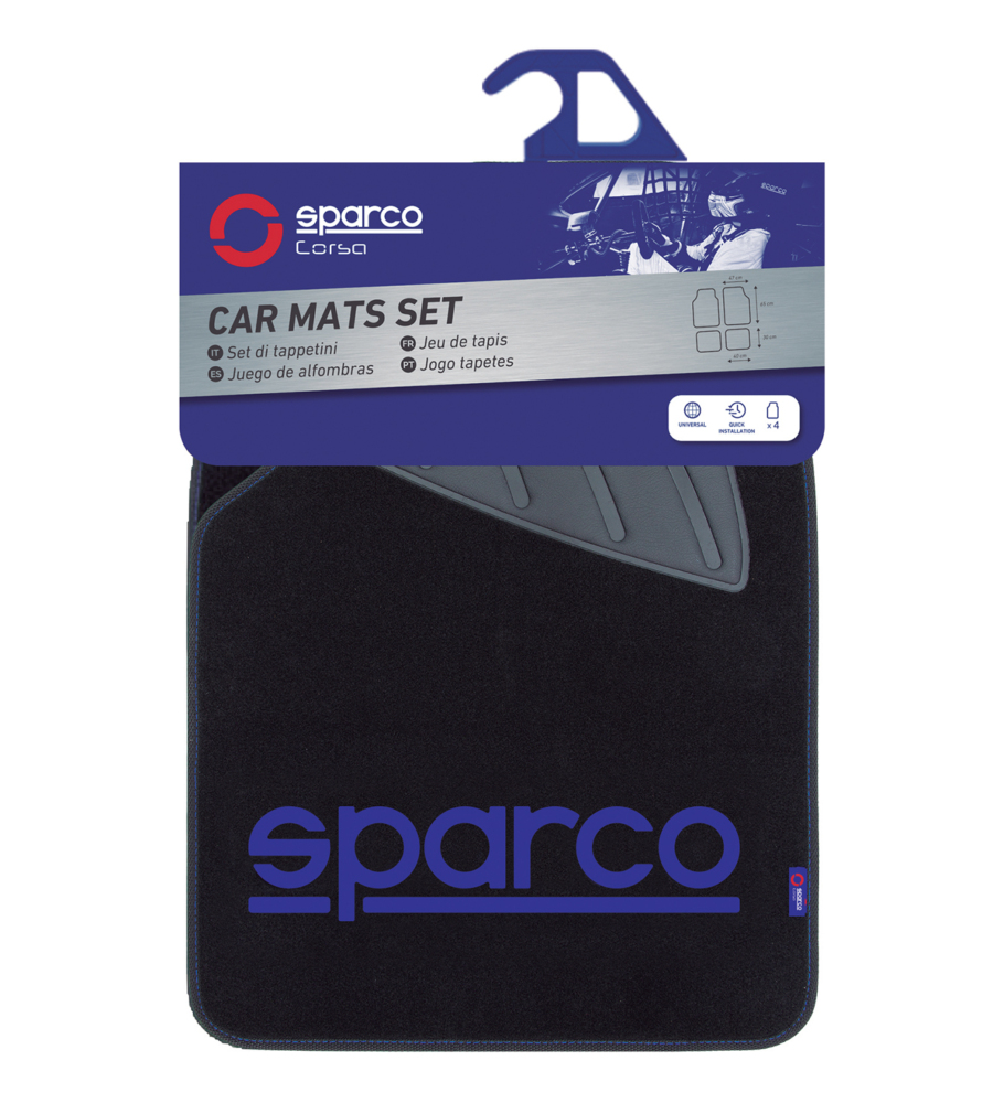SPARCO - Set Completo Tappetini Auto Universali In Moquette Quattro Pezzi  Nero - ePrice