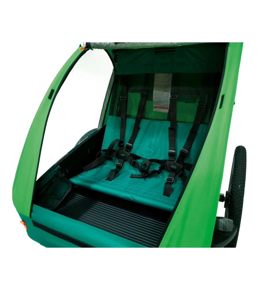 RIMORCHIO PASSEGGINO BICI BELLELLI "TRAILBLAZER" 2 IN 1 VERDE CHIARO, 41 KG