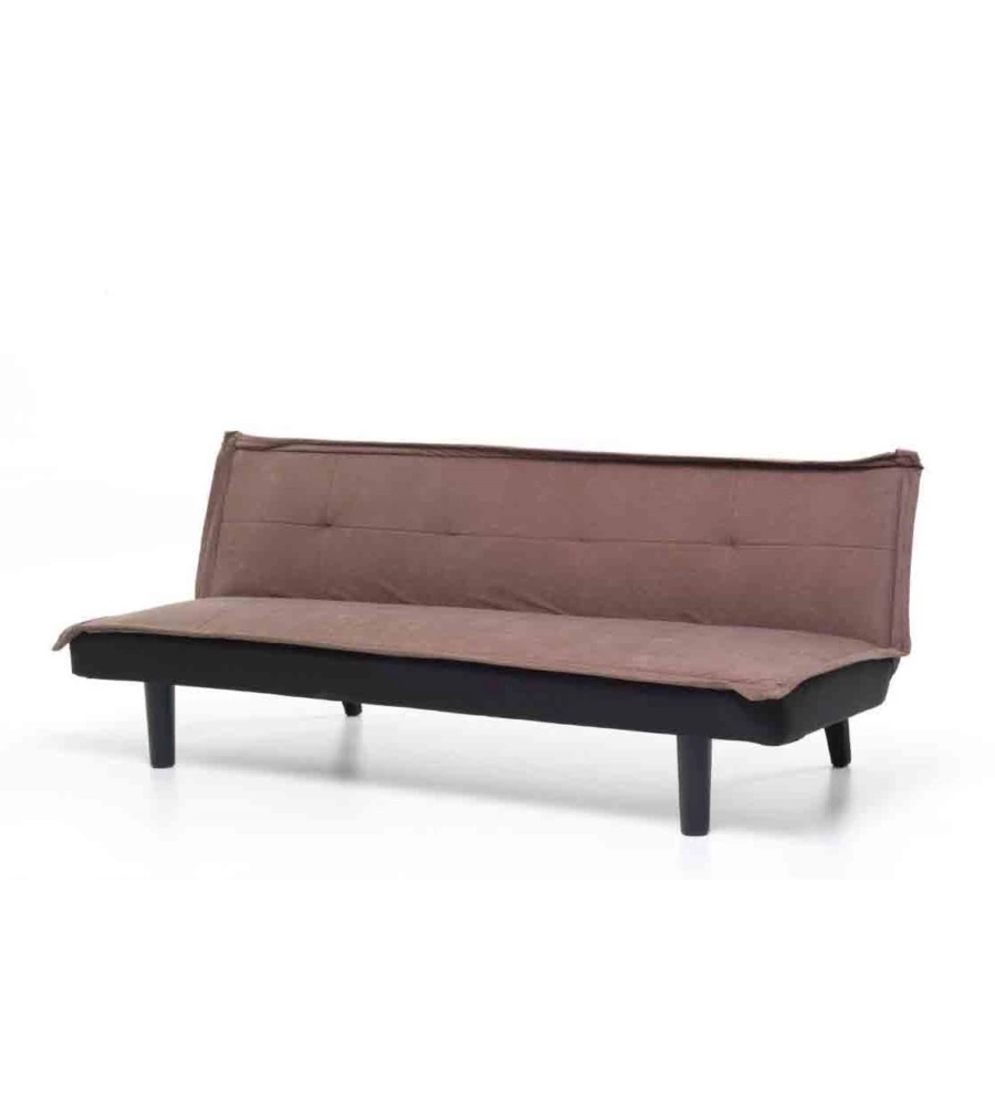 Divano letto "twist" 3 posti marrone, 184x75x68 cm