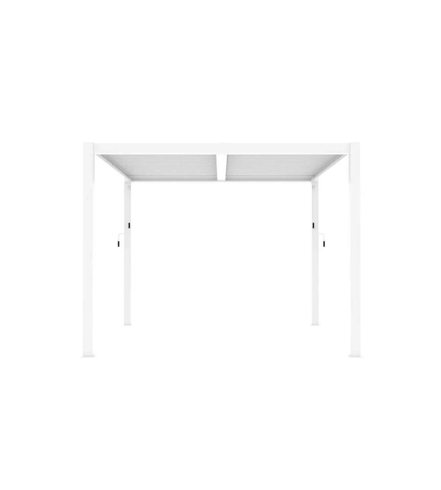 Gazebo pergola bioclimatica da esterno elica garden bianca in alluminio - 4x4 m