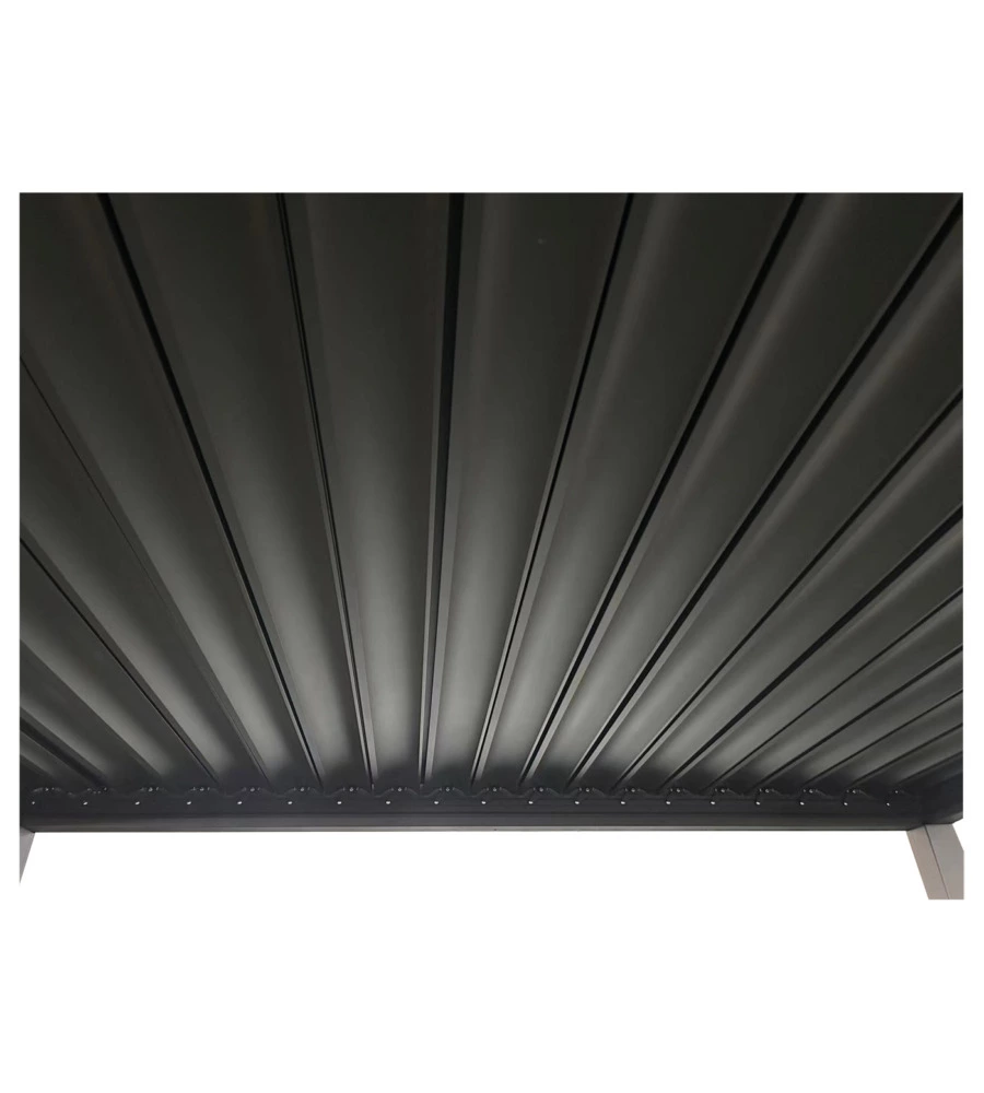 Pergola bioclimatica da esterno eurogarden "atena" in alluminio grigio antracite 3x4 m