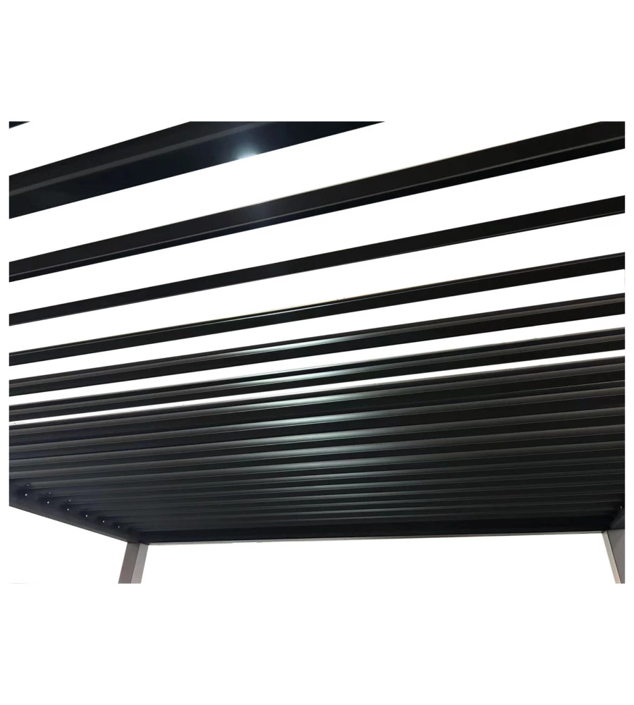 Pergola bioclimatica da esterno eurogarden "atena" in alluminio grigio antracite 3x4 m