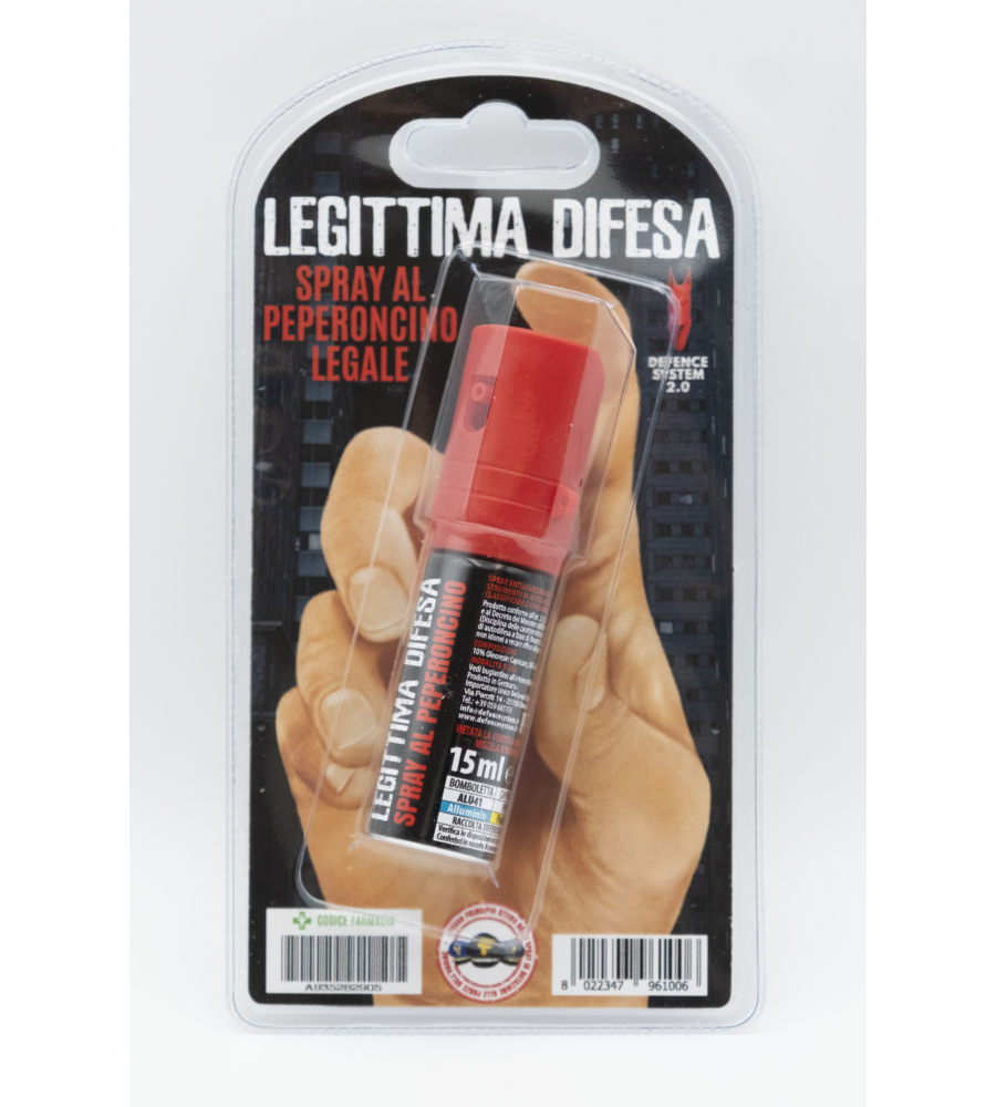 Spray Antiaggressione Legittima Difesa Al Peperoncino, 15 Ml in