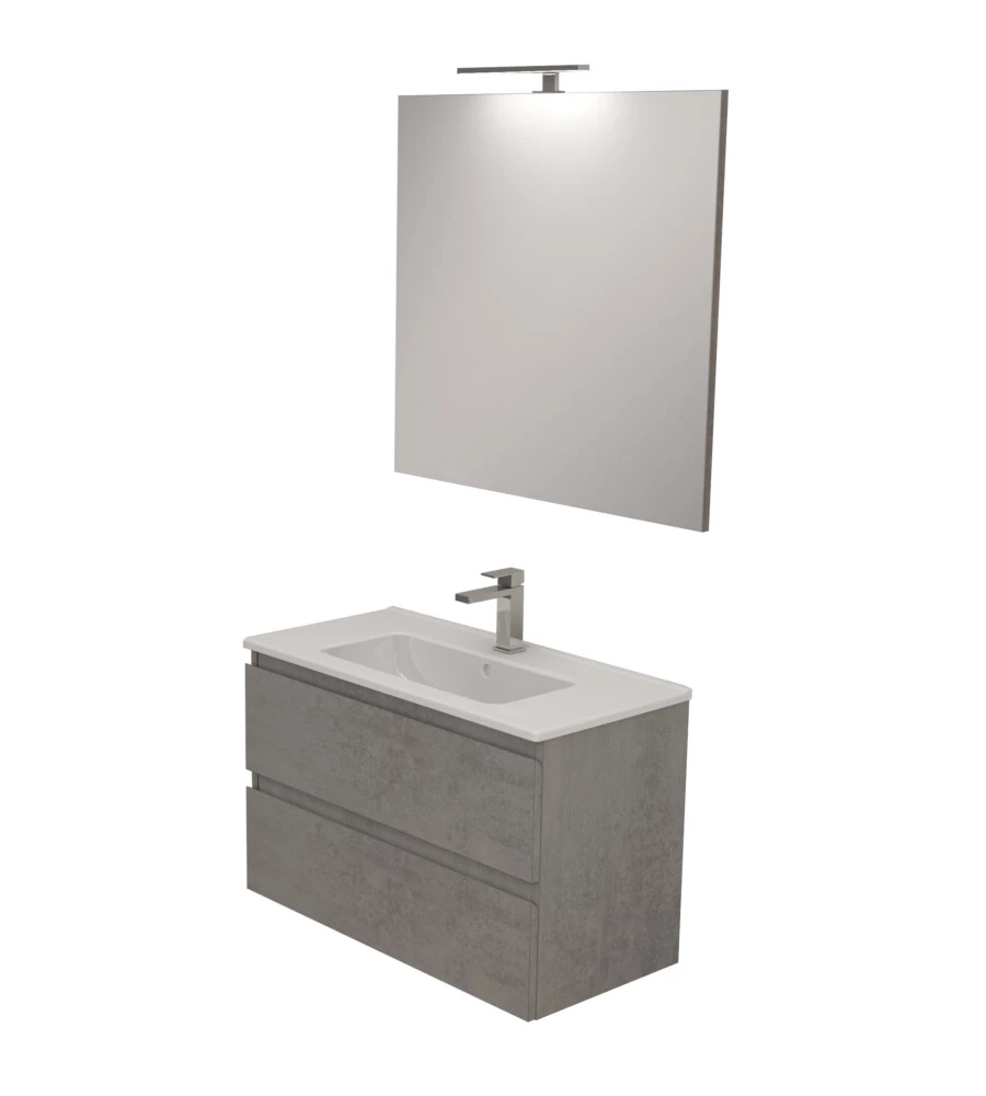 Mobile bagno "leonardo" cemento, 80 cm