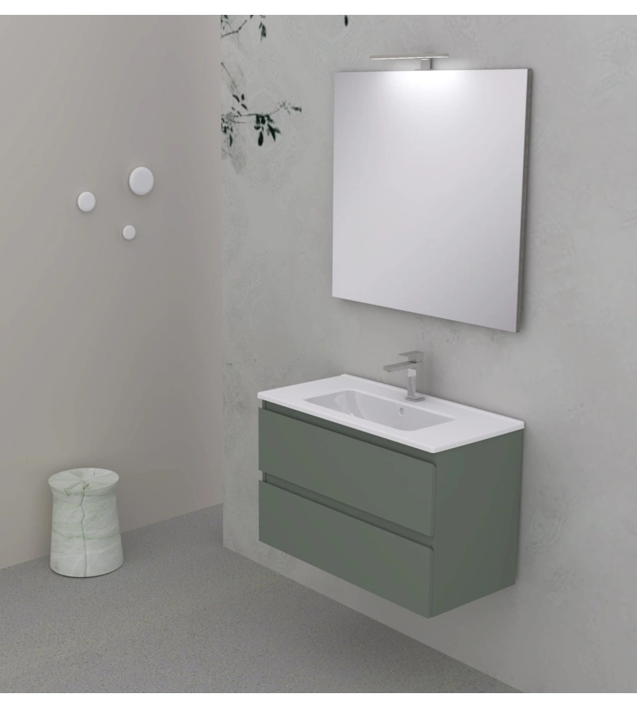 Mobile bagno "leonardo" verde, 80 cm