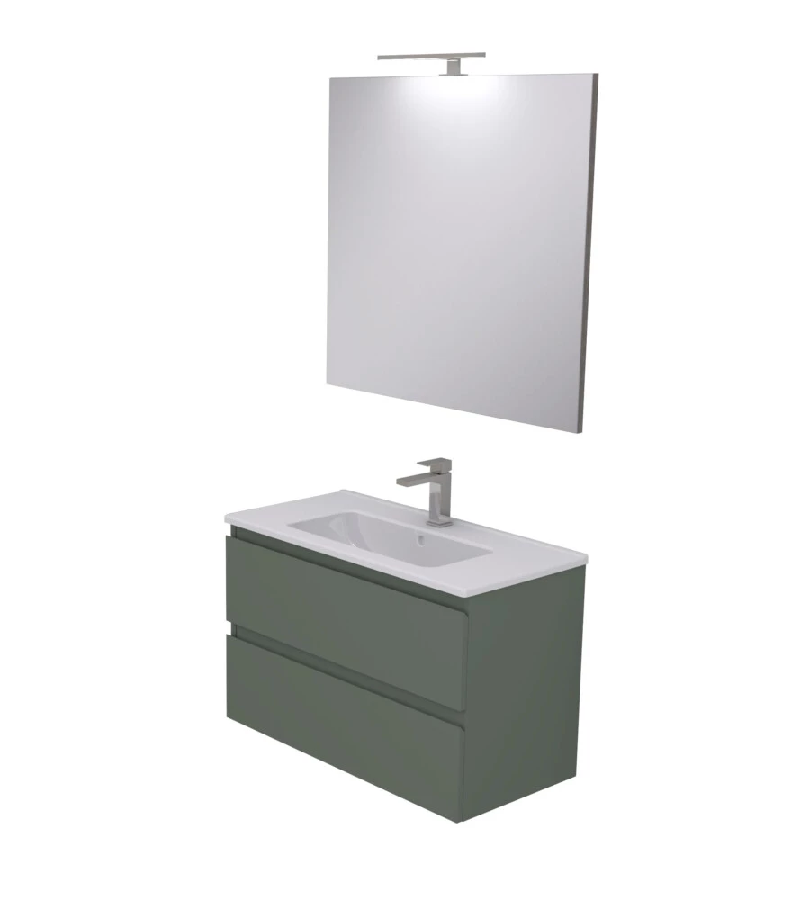 Mobile bagno "leonardo" verde, 80 cm