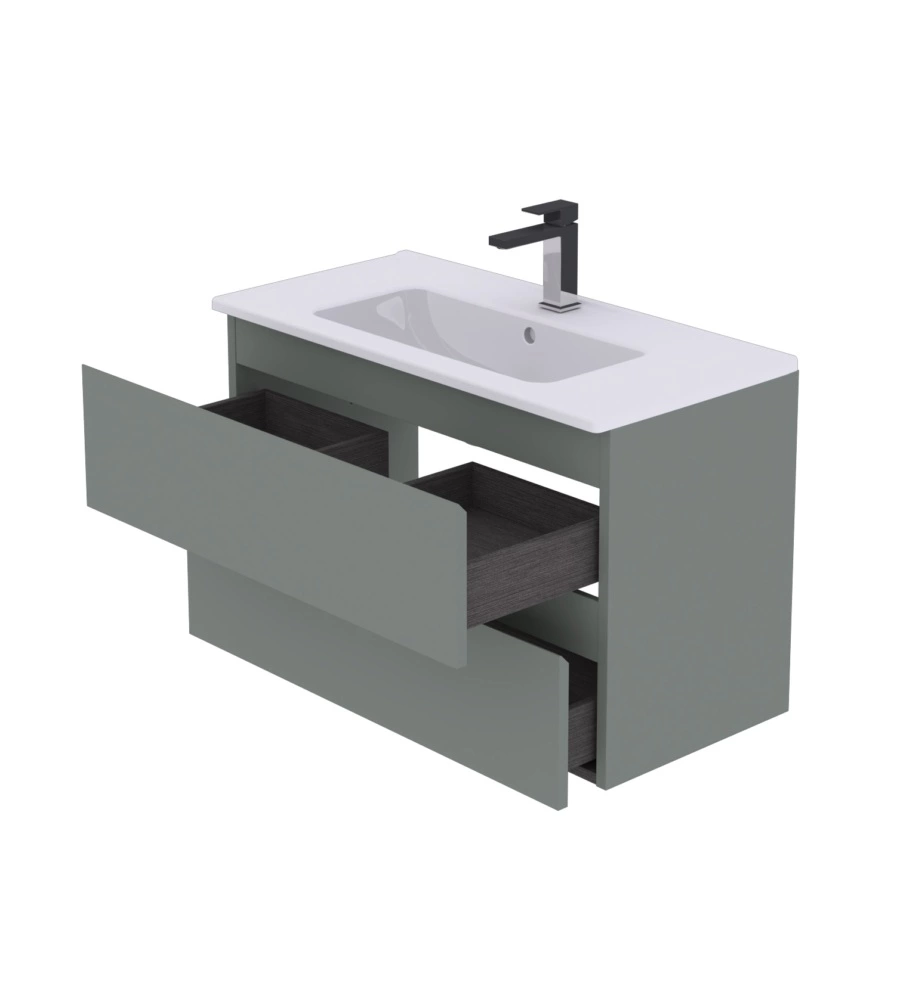 Mobile bagno "leonardo" verde, 80 cm