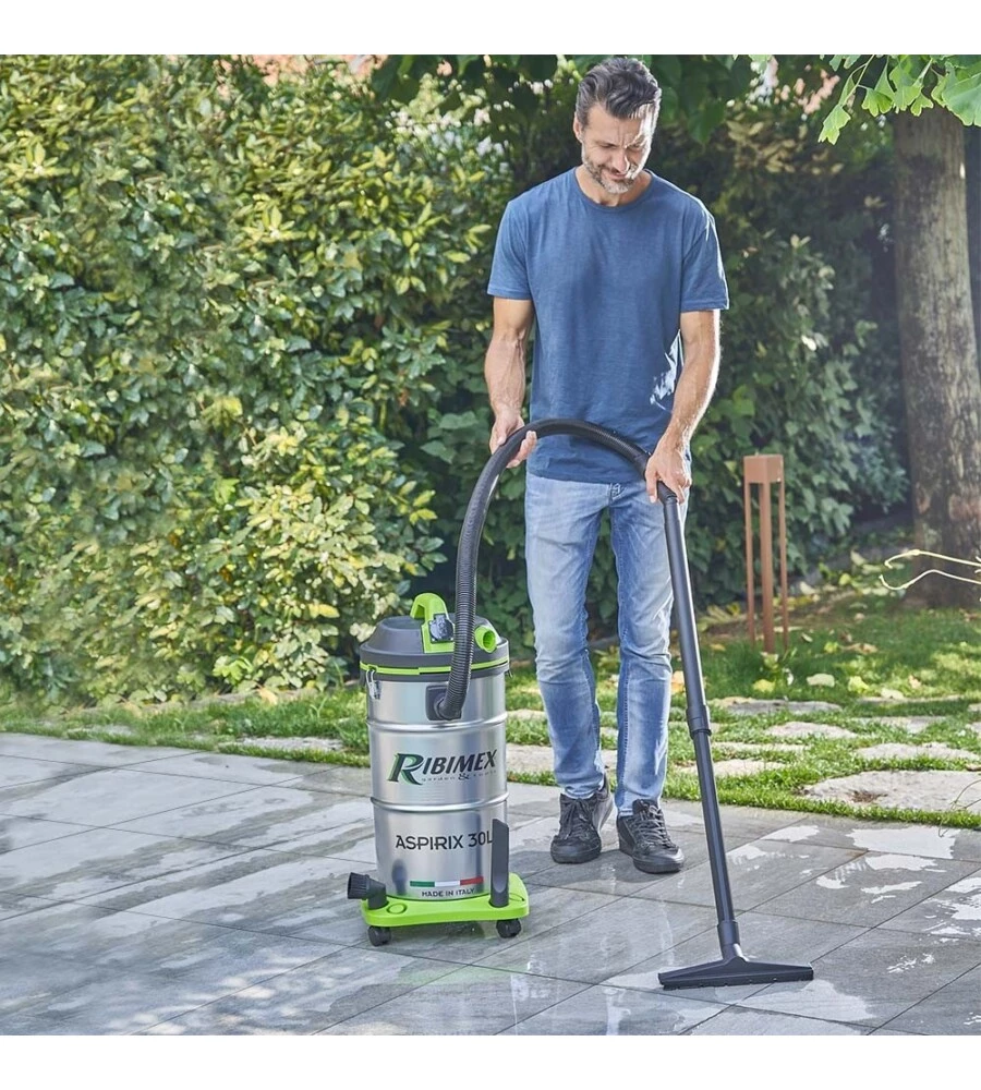 Aspiratore solidi liquidi elettrico ribimex "aspirix" 1200w 30 lt 40 l/s - prasp30it