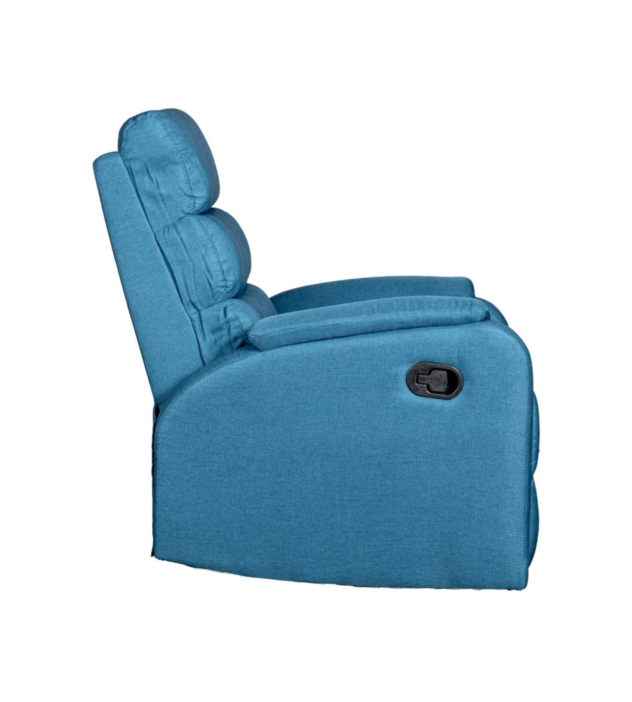 Poltrona bellahome "chiara" con recliner in tessuto colore ottanio, 71x95x98 cm