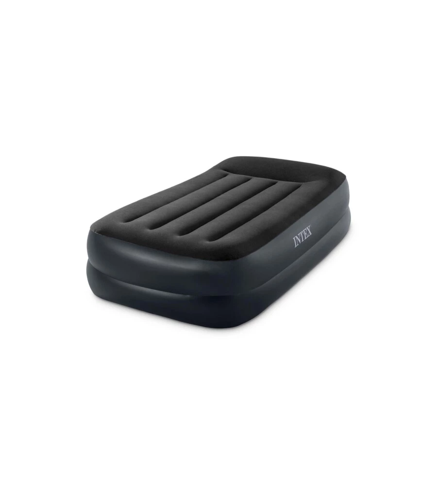 Materasso singolo autogonfiante intex "airbed dura-beam pillow rest raised" colore blu scuro, 99x191x42 cm - cod. 64122nd