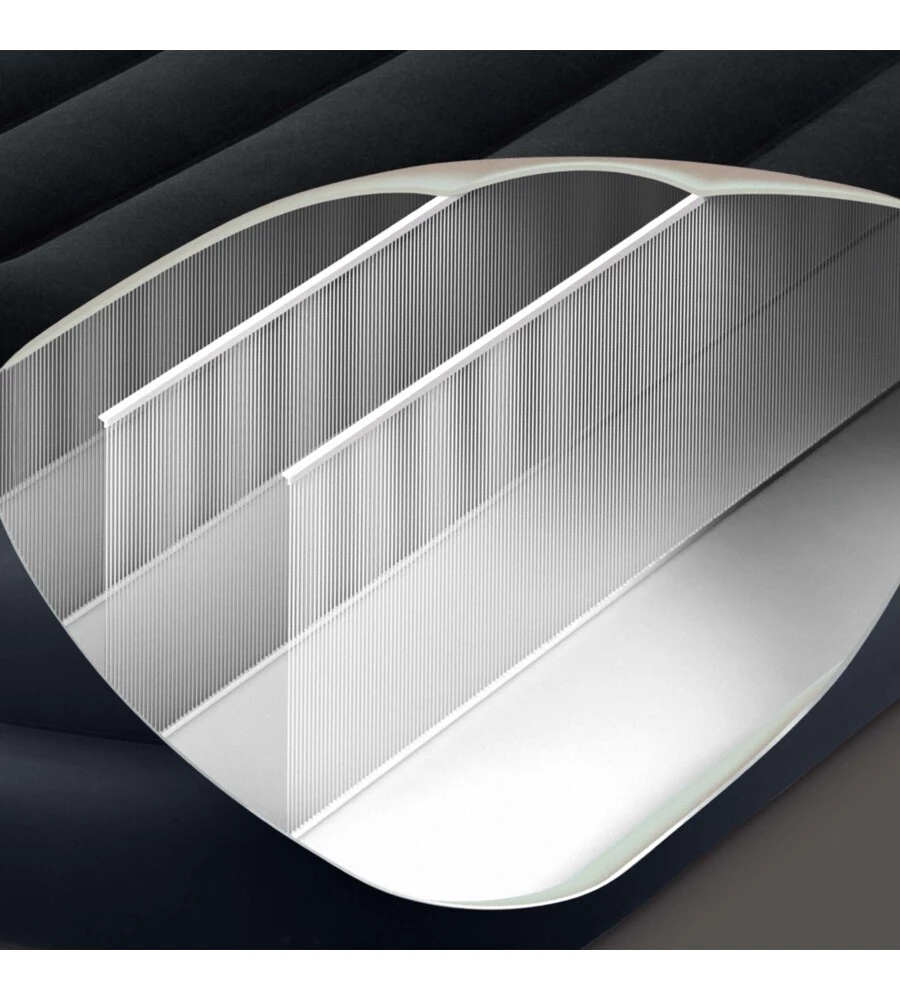Materasso singolo autogonfiante intex "airbed dura-beam pillow rest raised" colore blu scuro, 99x191x42 cm - cod. 64122nd