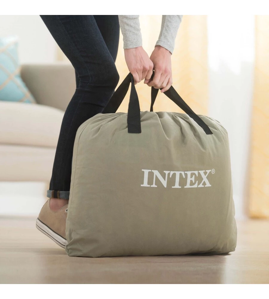 Materasso singolo autogonfiante intex "airbed dura-beam pillow rest raised" colore blu scuro, 99x191x42 cm - cod. 64122nd