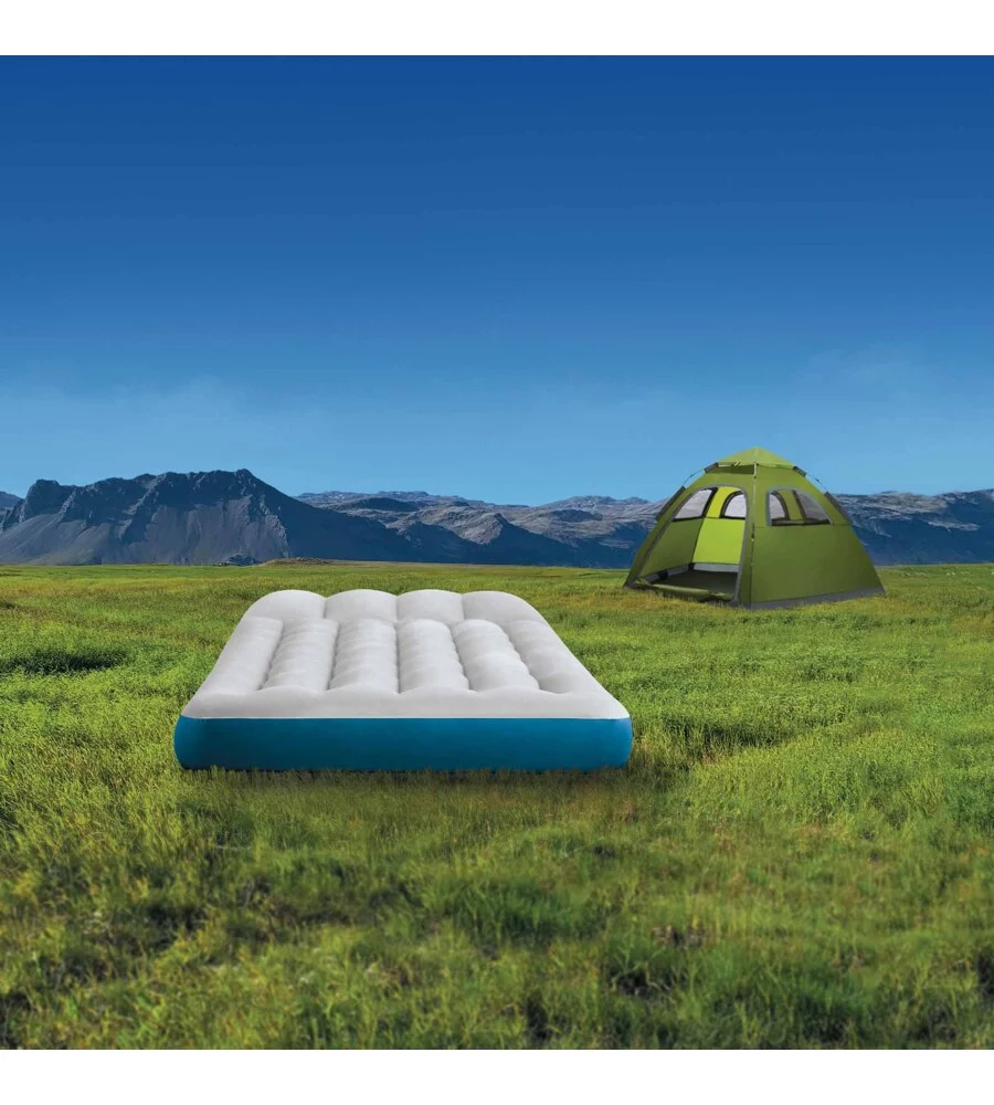 Materasso singolo gonfiabile intex "camping" colore grigio chiaro, 72x189x20 cm - cod. 67998