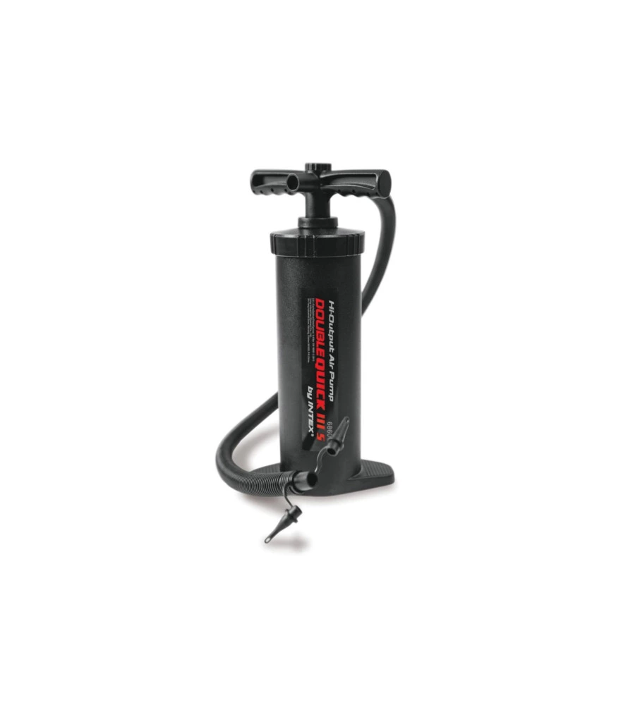 Pompa manuale intex "double quick iii s" colore nero con 3 ugelli, 37 cm - cod. 68605