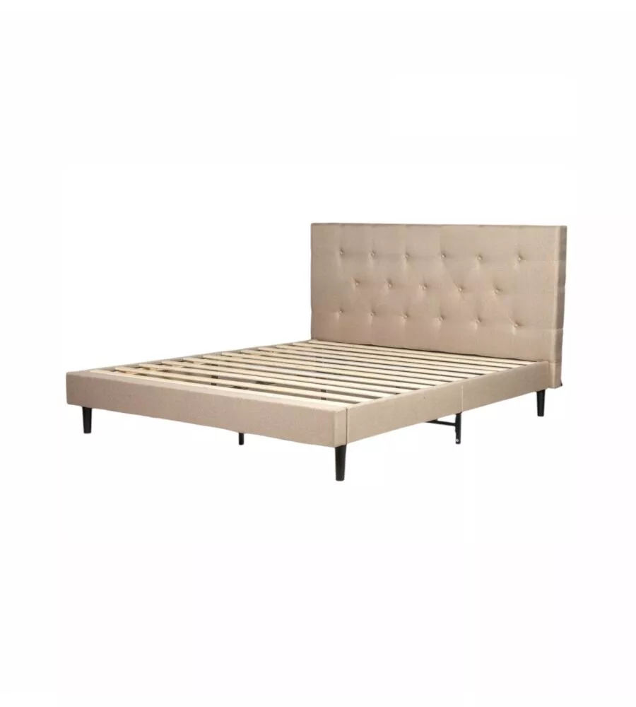 Letto matrimoniale bellahome "parigi" beige 160x200x102 cm