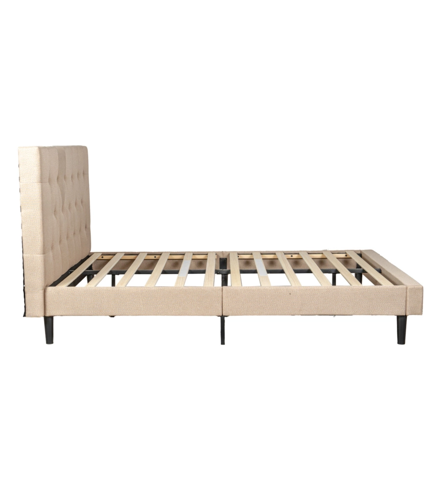 Letto matrimoniale bellahome "parigi" beige 160x200x102 cm