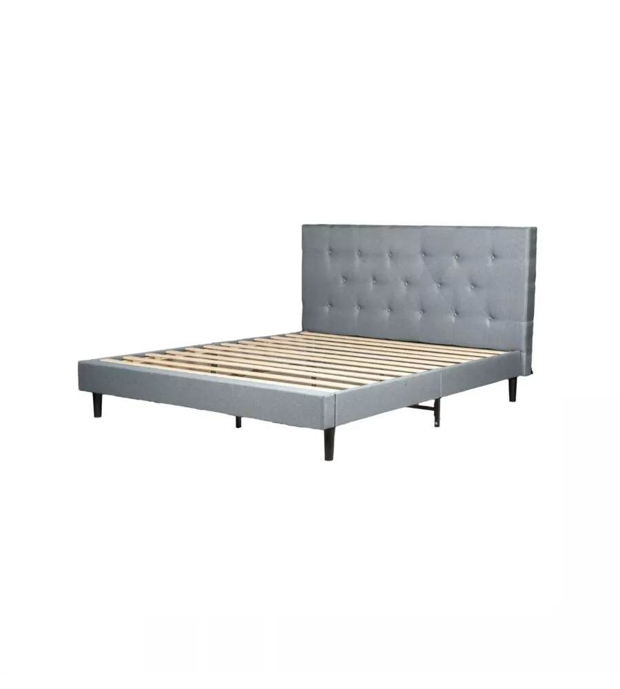 Letto matrimoniale bellahome "parigi" grigio chiaro 160x200x102 cm