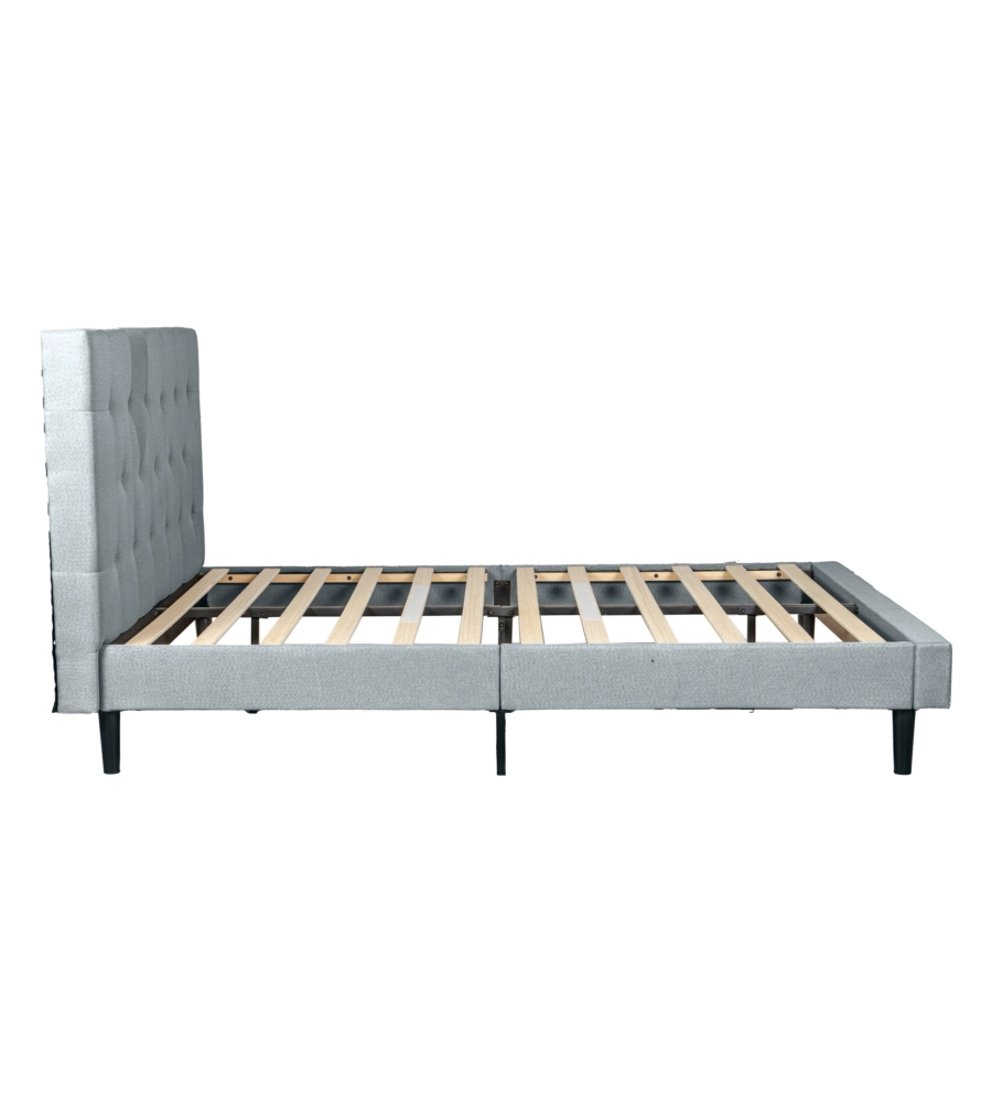 Letto matrimoniale bellahome "parigi" grigio chiaro 160x200x102 cm