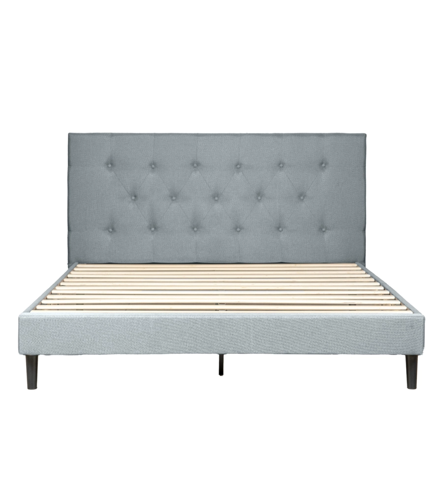 Letto matrimoniale bellahome "parigi" grigio chiaro 160x200x102 cm