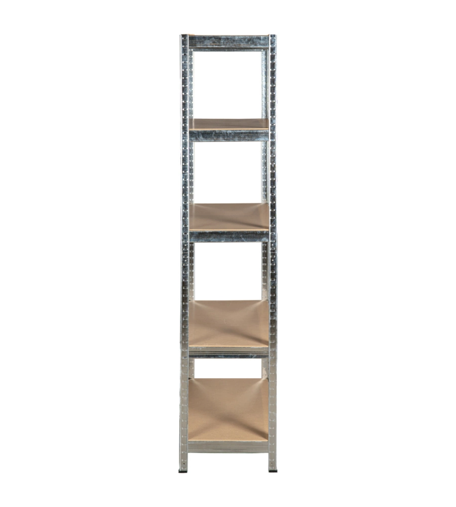 Scaffale in metallo zincato easy system con 5 ripiani in mdf, 90x40x180 cm