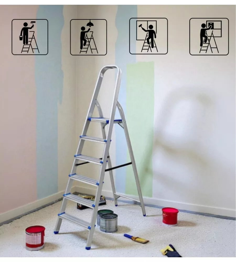 SCALA PIEGHEVOLE IN ALLUMINIO EASY SYSTEM 6 GRADINI