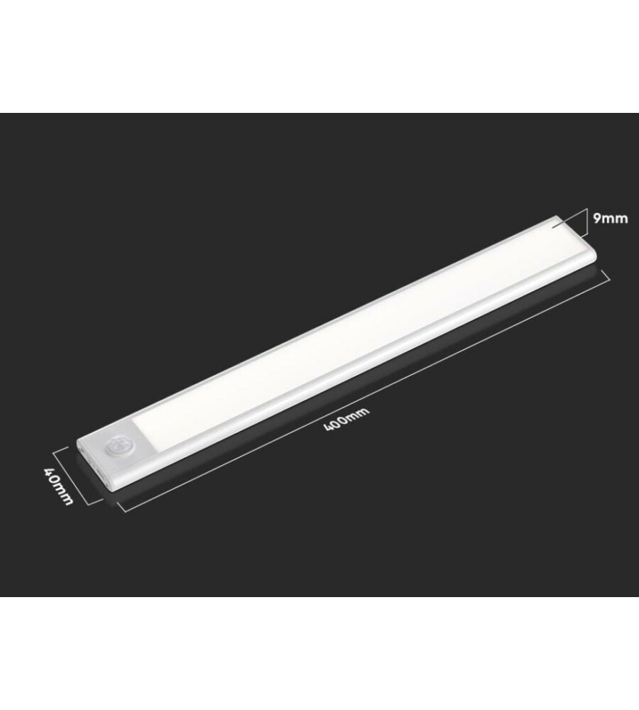 Faretto LED 6W lampada ricaricabile sensore movimento luce armadio mobili