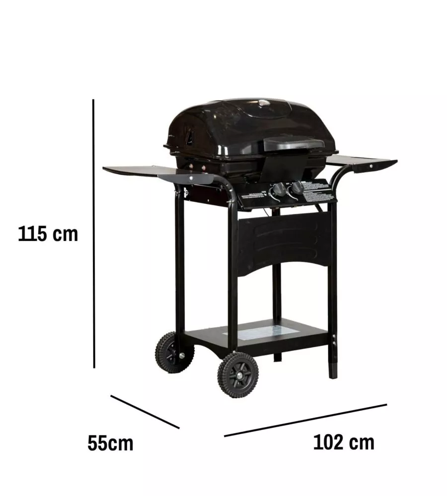 BARBECUE A GAS ARNOLD "ARIZONA" 2 BRUCIATORI 115X55X102 CM