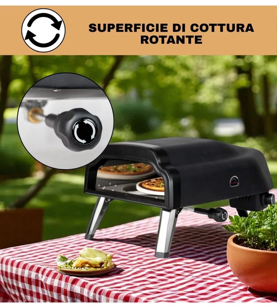 FORNO PIZZA A GAS ARNOLD "STROMBOLI" NERO 1 PIZZA