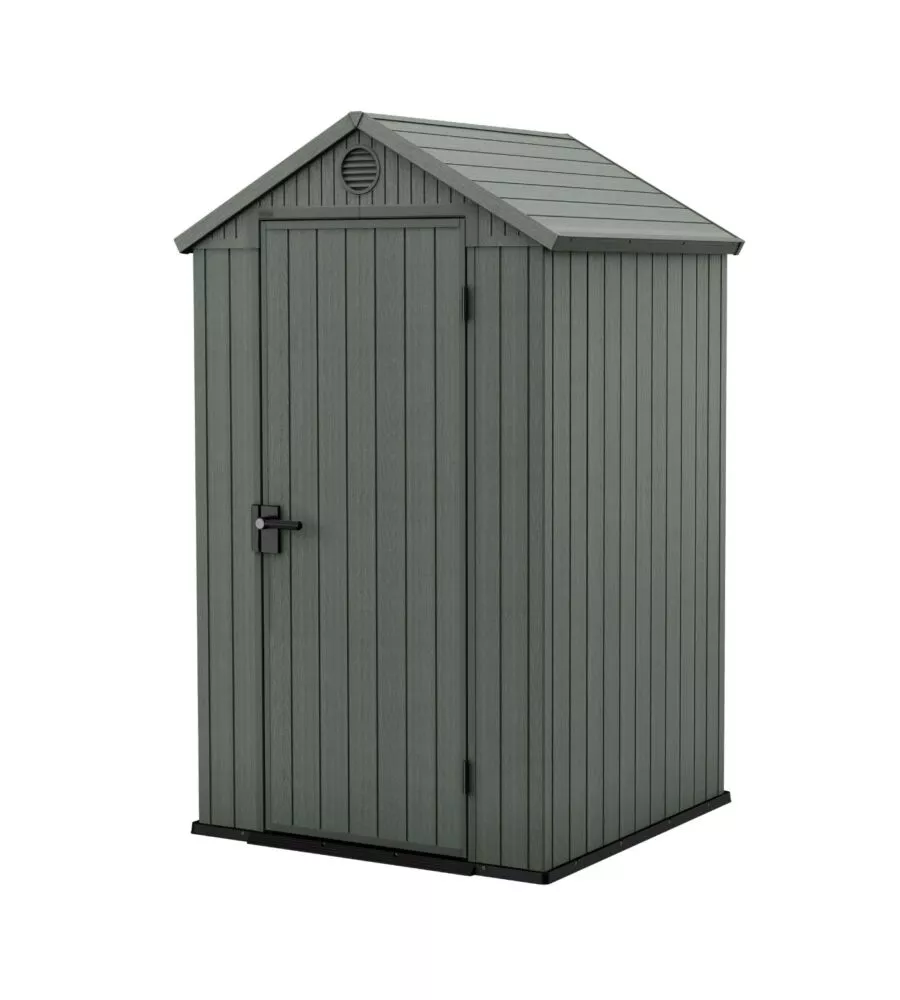 Casetta da giardino keter "darwin 4x4" in evotech+ colore verde con porta battente singola 123,8x117x205,1 cm