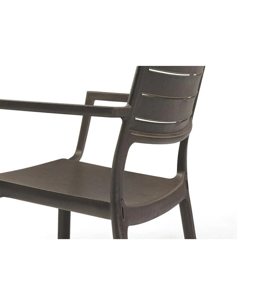 Set 2 sedie da esterno keter "metaline" in polipropilene effetto metallo bronzo 60x53x81 cm