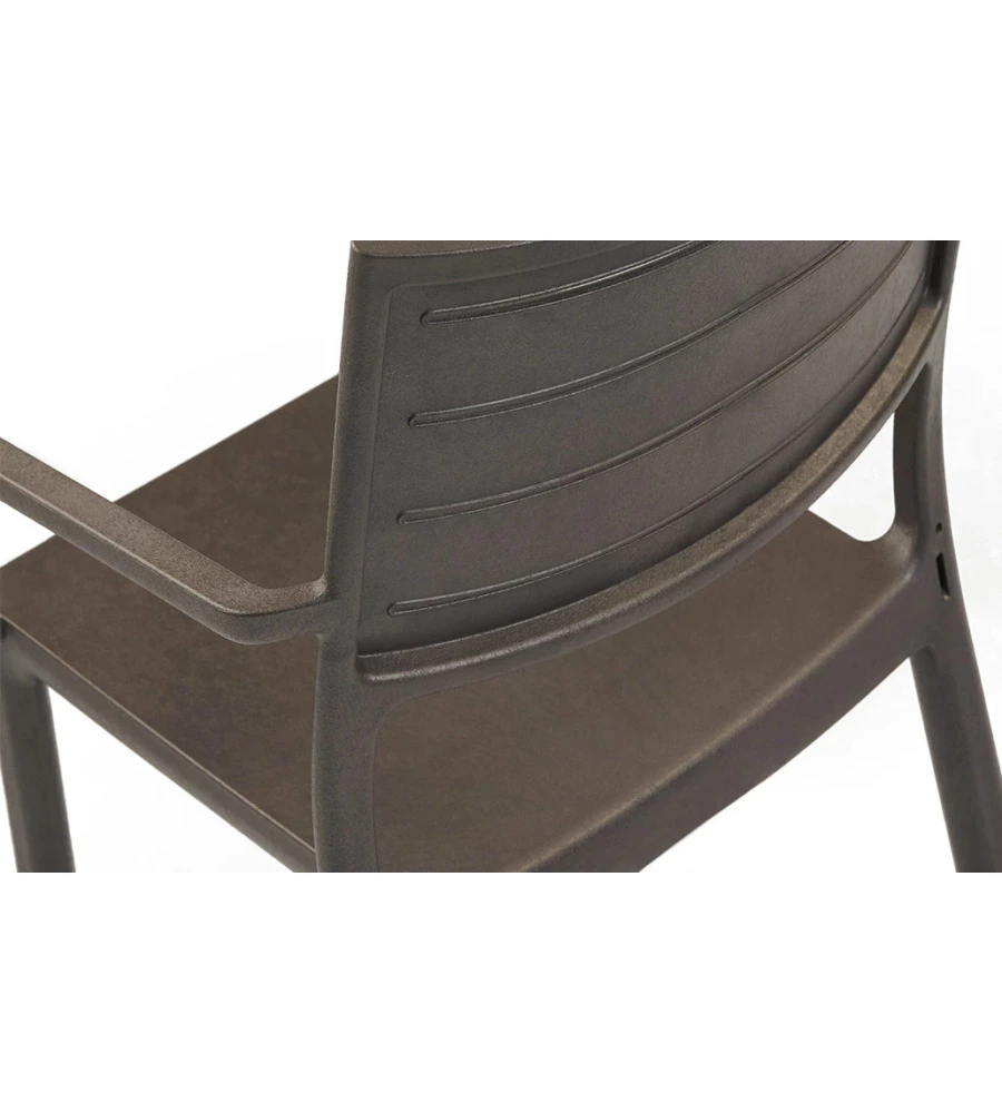 Set 2 sedie da esterno keter "metaline" in polipropilene effetto metallo bronzo 60x53x81 cm