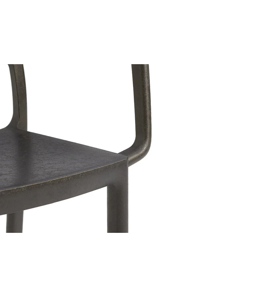 Set 2 sedie da esterno keter "metaline" in polipropilene effetto metallo bronzo 60x53x81 cm