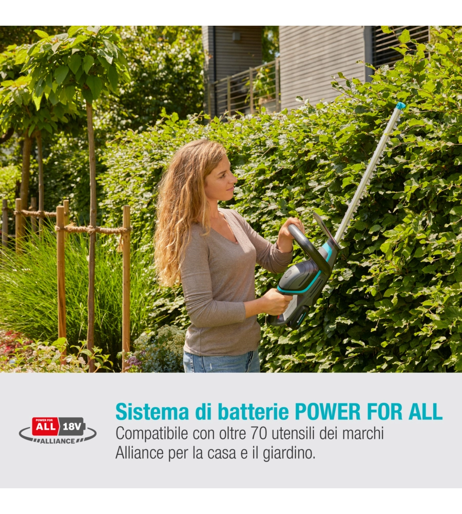 Tagliasiepi a batteria gardena "comfortcut 50" lama 50 cm 18v, solo corpo macchina