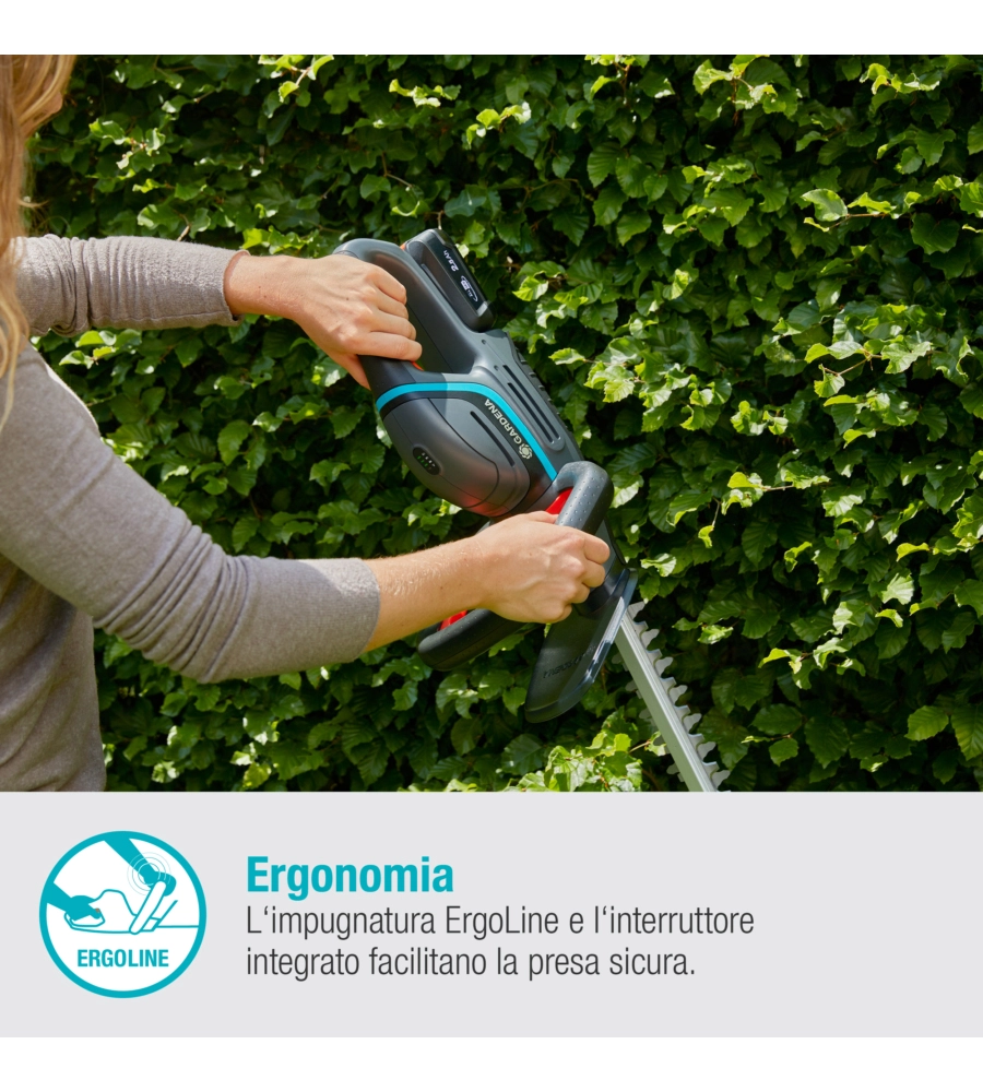 Tagliasiepi a batteria gardena "comfortcut 50" lama 50 cm 18v, solo corpo macchina