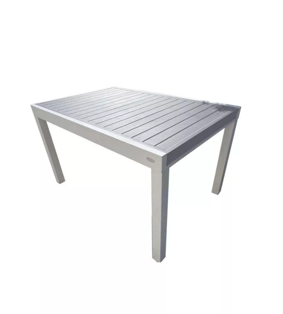Tavolo da esterno allungabile riviera "azalea" in alluminio bianco e grigio 135/270x90x75 cm