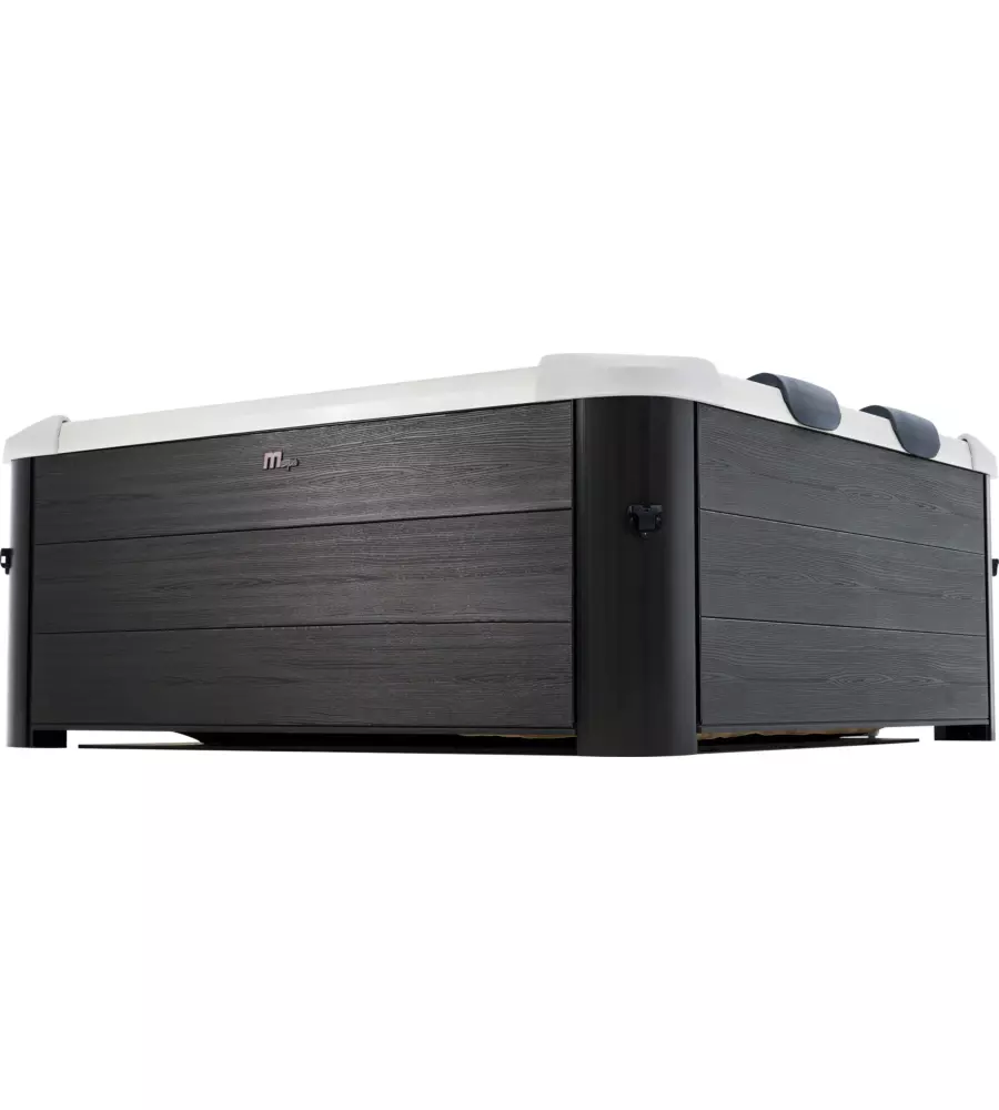 Piscina idromassaggio spa riviera "oslo" in pvc grigio scuro effetto legno 160x160x65 cm