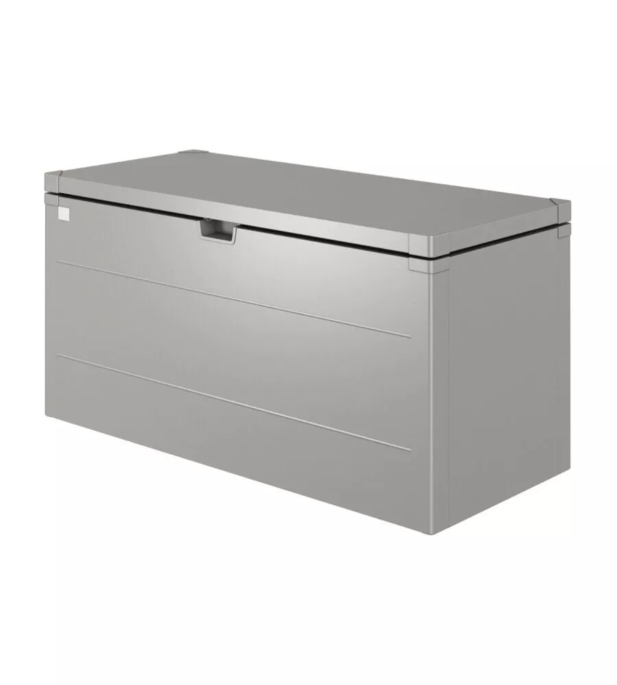 Baule da esterno impermeabile biohort "stylebox 140" in acciaio zincato grigio quarzo metallizzato 400 lt 140x60x71 cm - cod. b380410