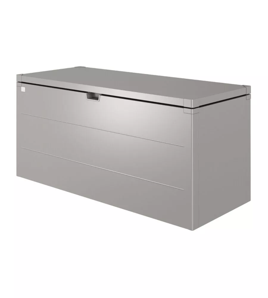 Baule da esterno impermeabile biohort "stylebox 170" in acciaio zincato grigio quarzo metallizzato 685 lt 170x70x81 cm - cod. b380710