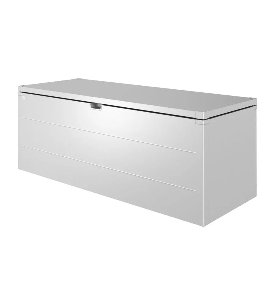 Baule da esterno impermeabile biohort "stylebox 210" in acciaio zincato argento metallizzato 990 lt 207x80x81 cm - cod. b330910