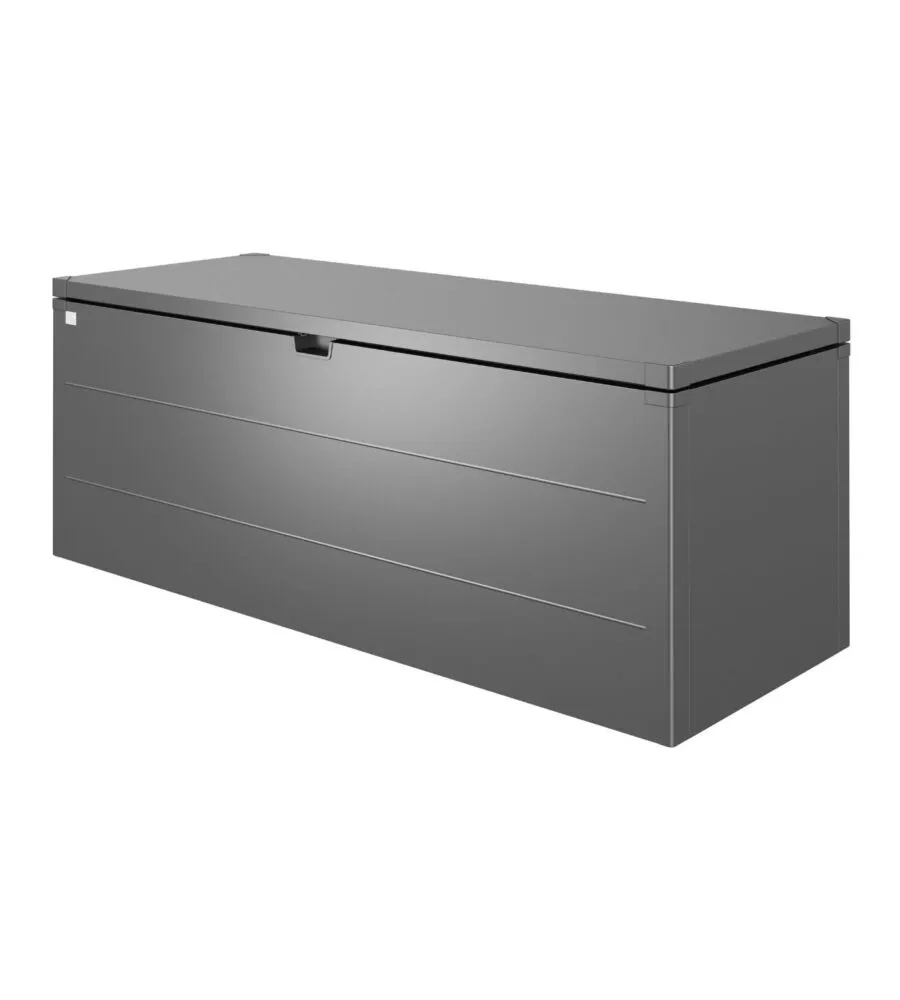 Baule da esterno impermeabile biohort "stylebox 210" in acciaio zincato grigio scuro metallizzato 990 lt 207x80x81 cm - cod. b340910