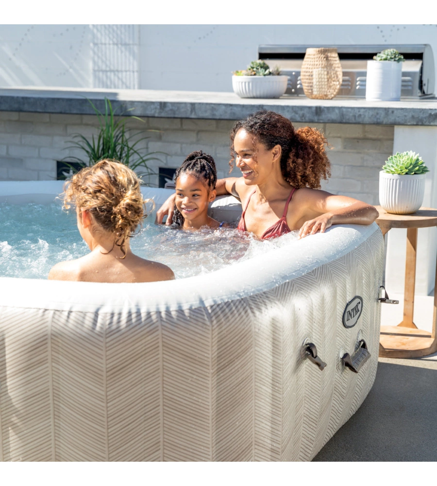 Piscina idromassaggio gonfiabile intex "chevon jet and bubble deluxe" cm 196x71 6 posti - cod. 28472ex