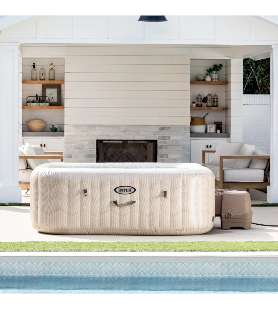 Piscina idromassaggio gonfiabile intex "chevon jet and bubble deluxe" cm 196x71 6 posti - cod. 28472ex