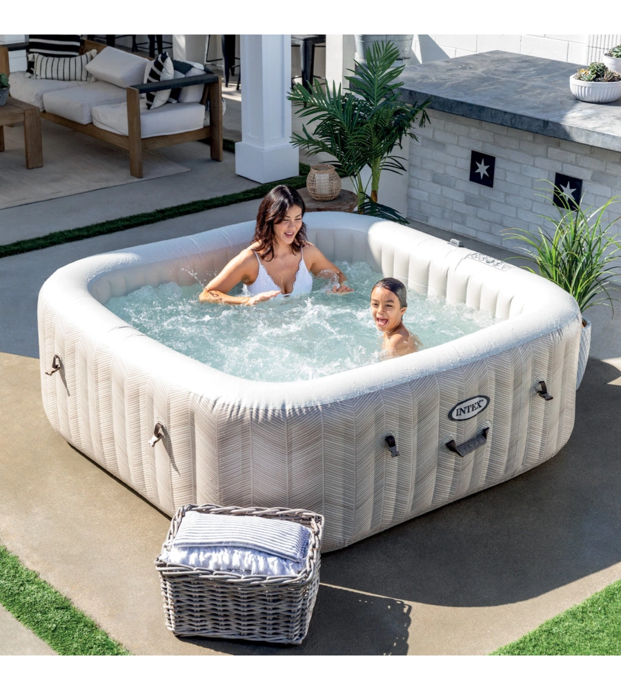Piscina idromassaggio gonfiabile intex "chevon jet and bubble deluxe" cm 196x71 6 posti - cod. 28472ex
