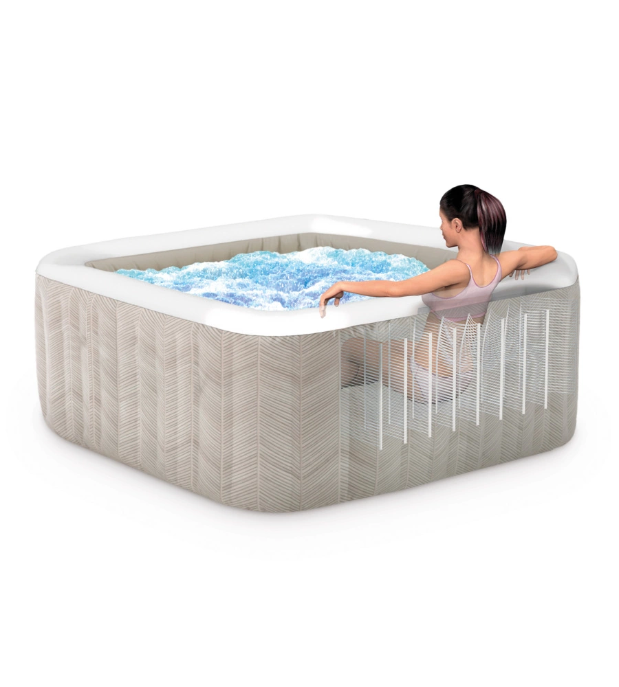 Piscina idromassaggio gonfiabile intex "chevon jet and bubble deluxe" cm 196x71 6 posti - cod. 28472ex