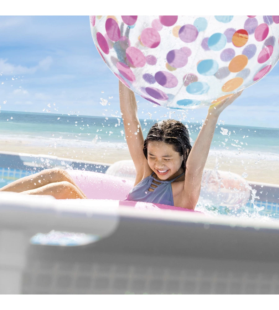 Piscina fuori terra con struttura rotonda intex "prisma frame" con pompa filtro grigio chiaro 610x132 cm  - cod. 26756np