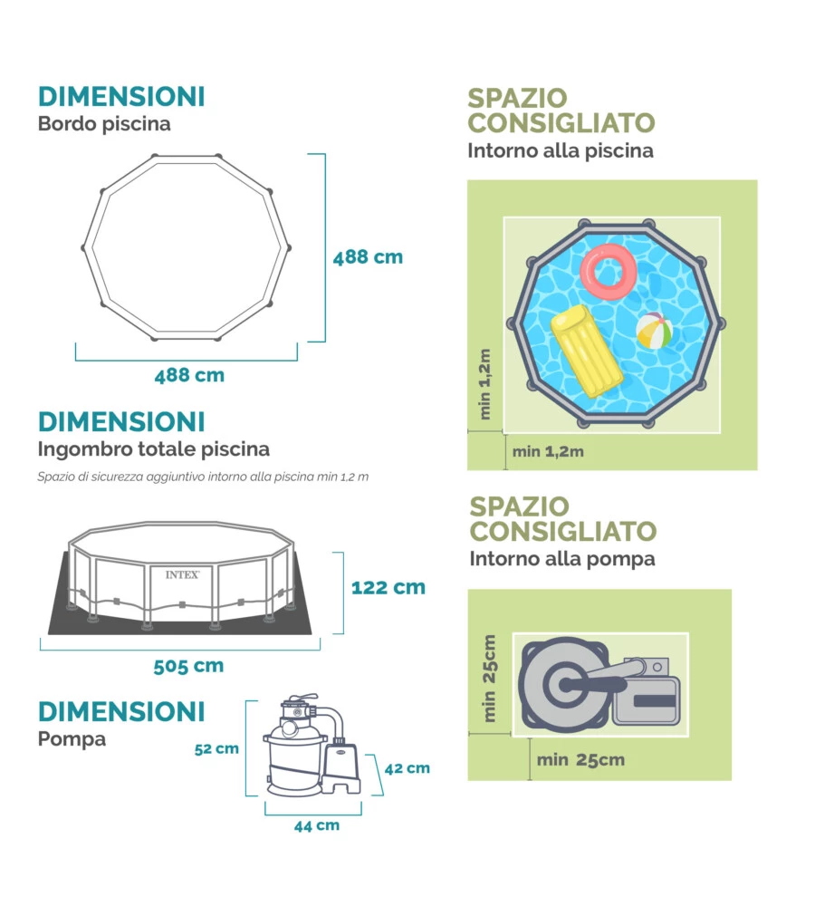 Piscina fuori terra con struttura rotonda intex "ultra xtr frame" pompa a sabbia antracite 488x122 cm - cod. 26326np